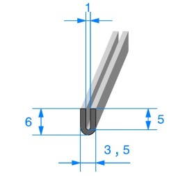 U-shaped rubber profile for bumpers